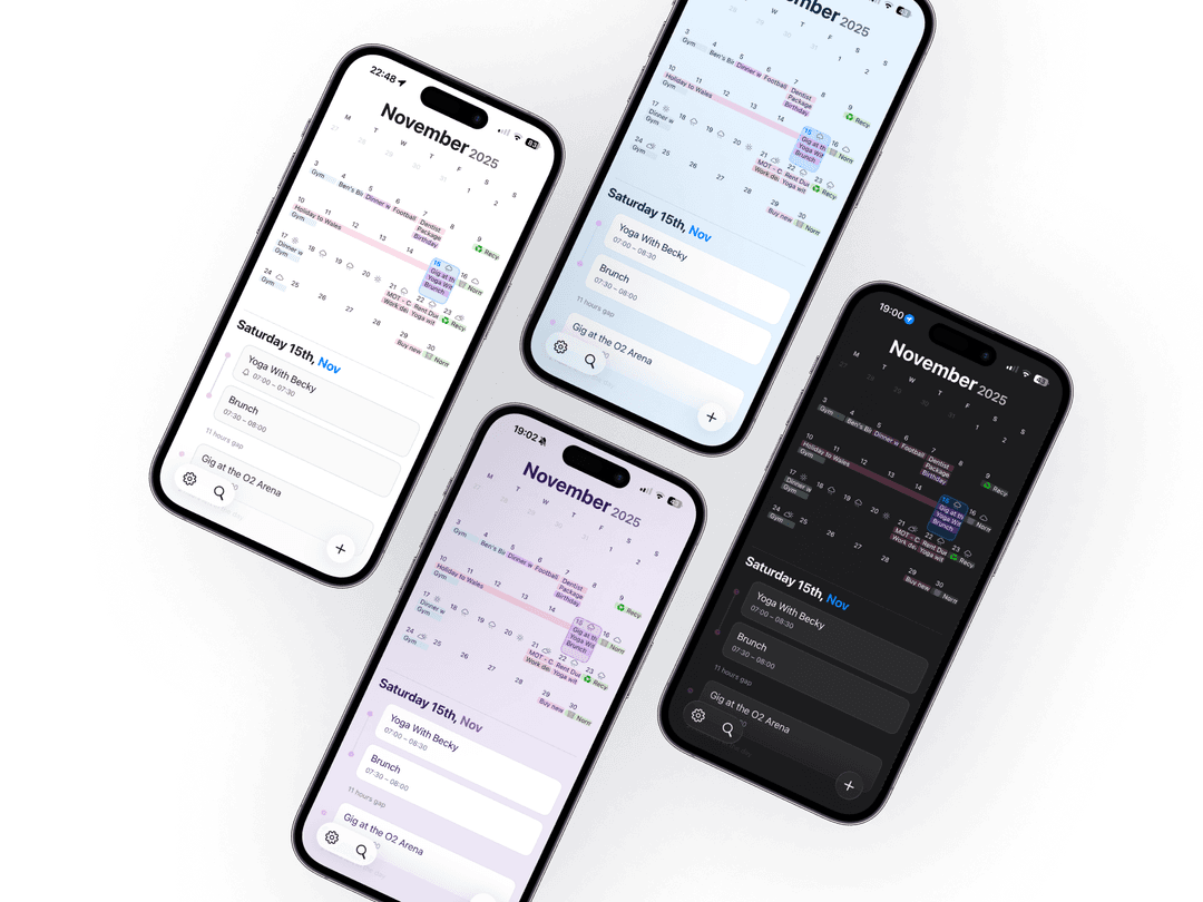 TapCal widget themes preview