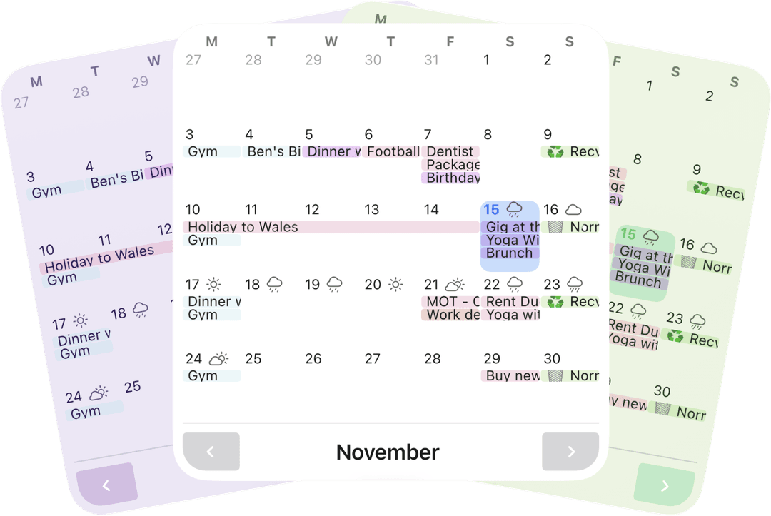 TapCal widget themes preview