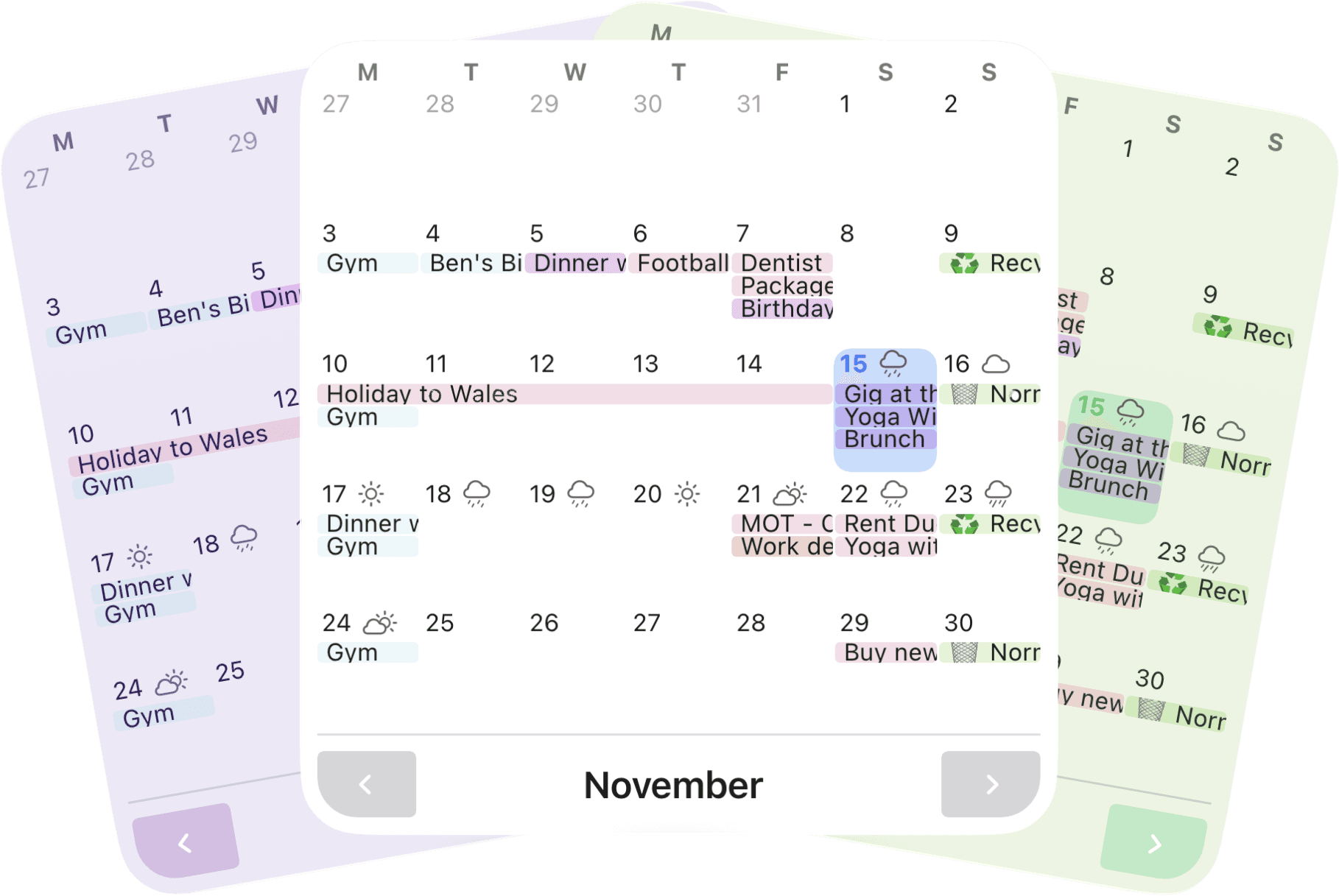 TapCal widget themes preview