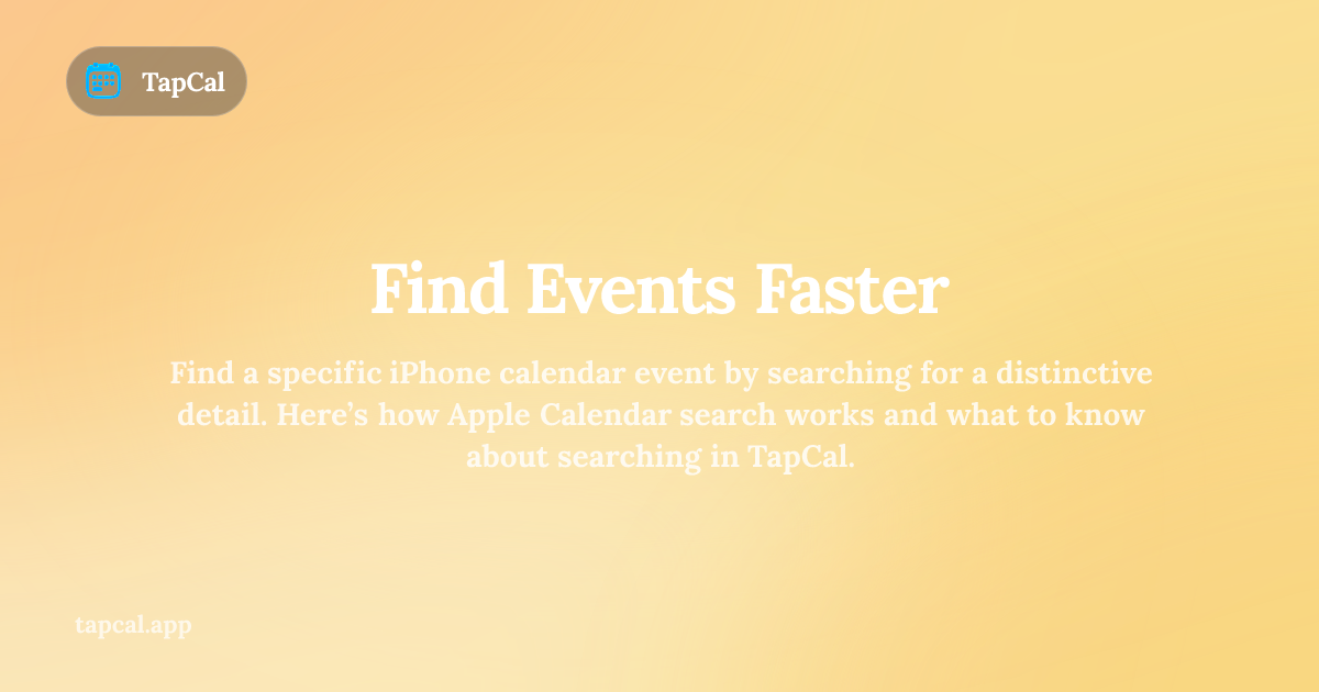 Find Events Faster